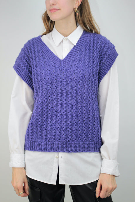 Violette Strickweste (Vintage)