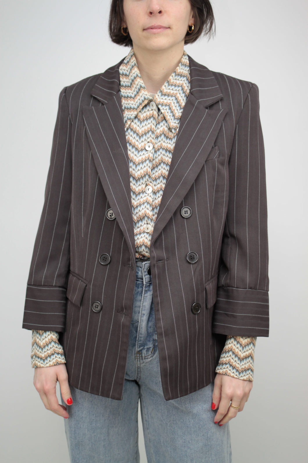 Y2k gestreifter Blazer