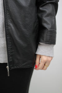 90er Bomberjacke aus Lederimitat