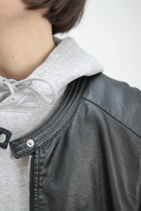 90er Bomberjacke aus Lederimitat