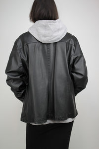 90er Bomberjacke aus Lederimitat