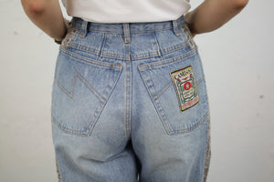 Mom-Jeans mit Bandana-Details (Vintage)