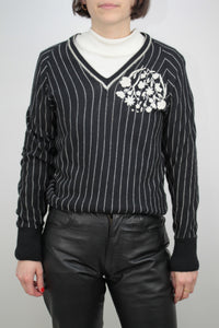Bestickter feiner Strickpullover (Vintage)