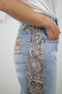 Mom-Jeans mit Bandana-Details (Vintage)