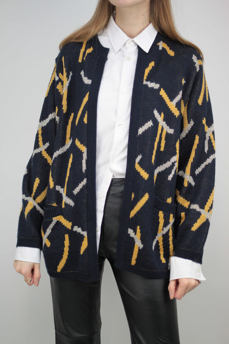 Gemusterter Strickcardigan (Vintage)