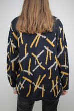 Laden Sie das Bild in den Galerie-Viewer, Gemusterter Strickcardigan (Vintage)