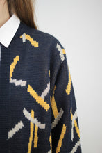 Laden Sie das Bild in den Galerie-Viewer, Gemusterter Strickcardigan (Vintage)