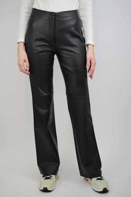 Y2k schwarze Lederhose (Vintage)