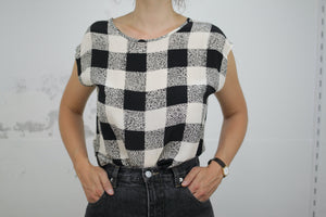 Seidentop kariert (Vintage)