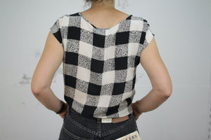 Seidentop kariert (Vintage)
