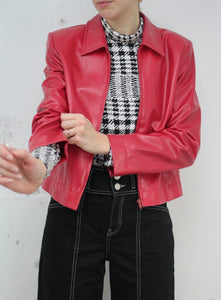 Rote Kunstlederjacke (Vintage)