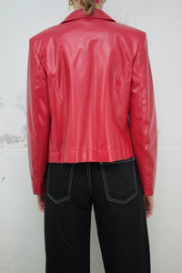 Rote Kunstlederjacke (Vintage)