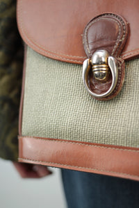 Umhängetäsche Tweed/Leder (Vintage)