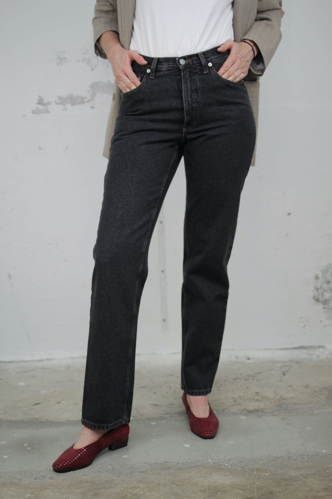 Mom-Jeans dunkelgrau (Vintage)