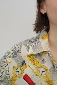 Gemusterte Seidenbluse (Vintage)