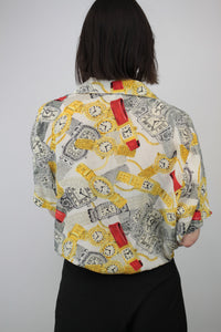 Gemusterte Seidenbluse (Vintage)