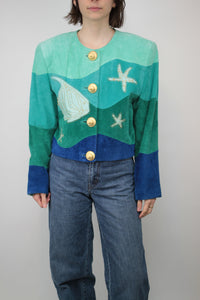 Türkis Lederblazer (Vintage)