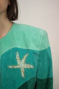 Türkis Lederblazer (Vintage)