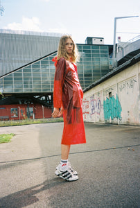 Rote Regenjacke